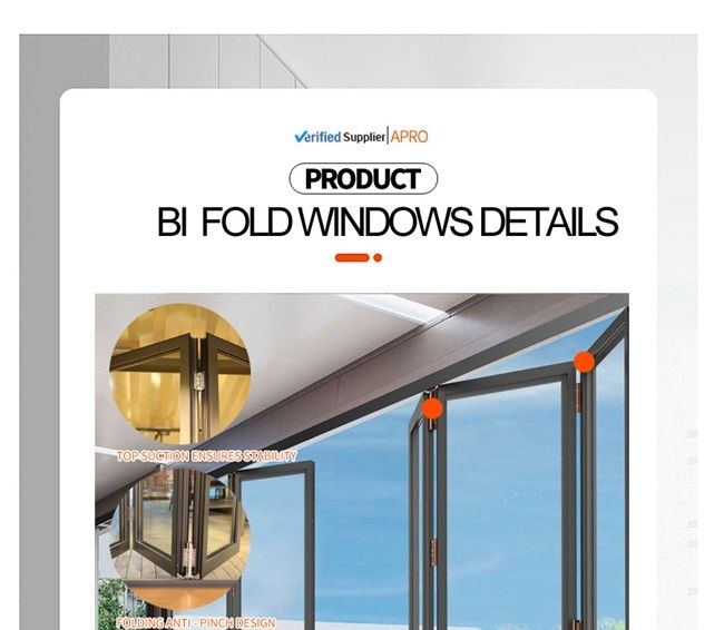 μπαλκόνι αργιλίου που διπλώνει το παράθυρο, κουζίνα αργιλίου που διπλώνει το παράθυρο, παράθυρο πτυχών βισμουθίου αργιλίου